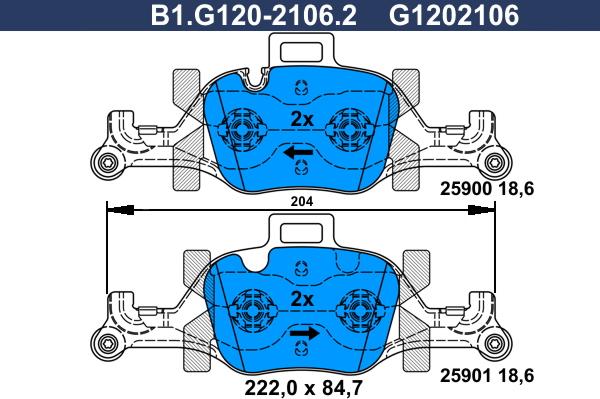 Galfer B1.G120-2106.2 - Komplet Pločica, disk-kočnica www.molydon.hr