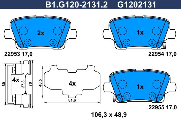 Galfer B1.G120-2131.2 - Komplet Pločica, disk-kočnica www.molydon.hr