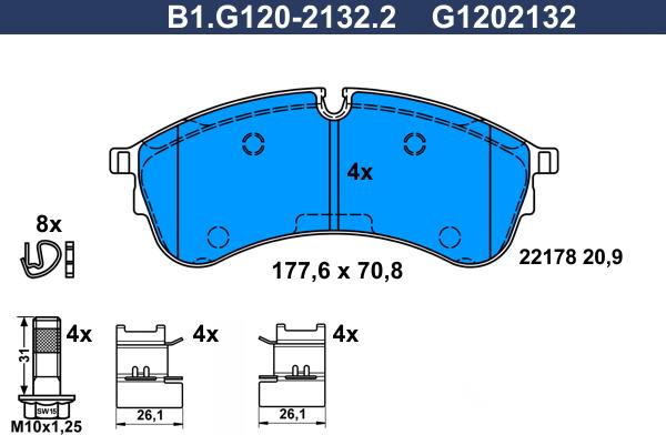 Galfer B1.G120-2132.2 - Komplet Pločica, disk-kočnica www.molydon.hr