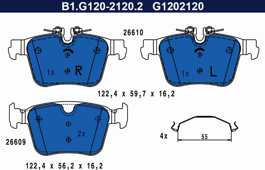 Galfer B1.G120-2120.2 - Komplet Pločica, disk-kočnica www.molydon.hr