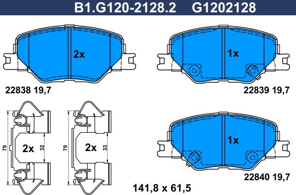 Galfer B1.G120-2128.2 - Komplet Pločica, disk-kočnica www.molydon.hr