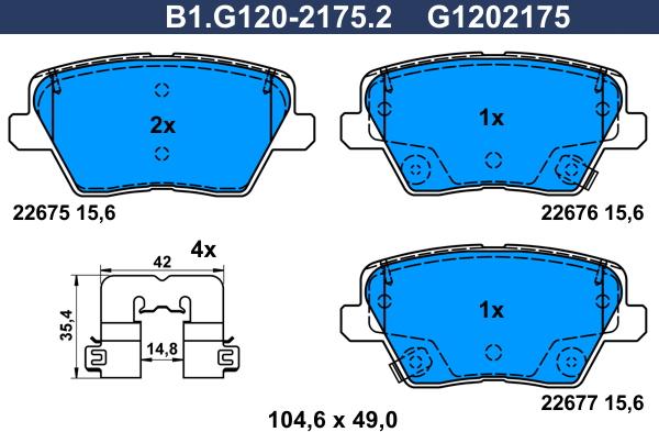 Galfer B1.G120-2175.2 - Komplet Pločica, disk-kočnica www.molydon.hr