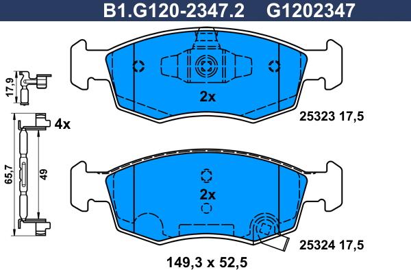 Galfer B1.G120-2347.2 - Komplet Pločica, disk-kočnica www.molydon.hr