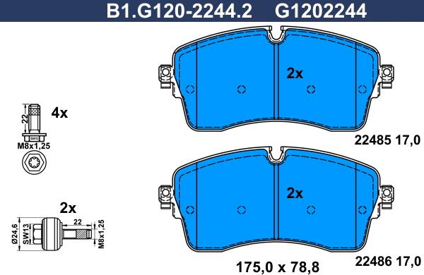 Galfer B1.G120-2244.2 - Komplet Pločica, disk-kočnica www.molydon.hr