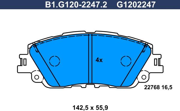 Galfer B1.G120-2247.2 - Komplet Pločica, disk-kočnica www.molydon.hr