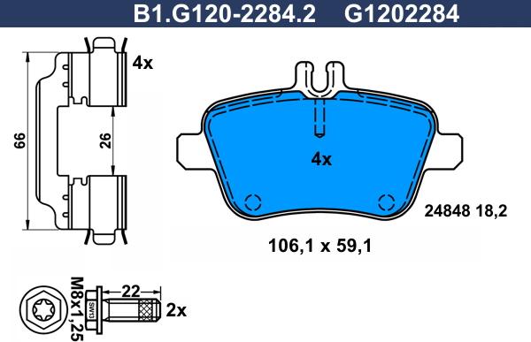 Galfer B1.G120-2284.2 - Komplet Pločica, disk-kočnica www.molydon.hr