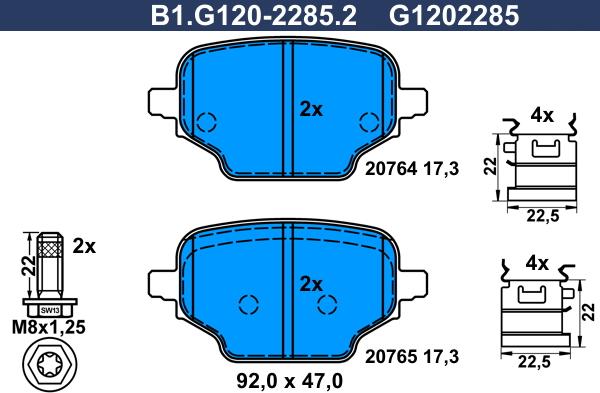 Galfer B1.G120-2285.2 - Komplet Pločica, disk-kočnica www.molydon.hr