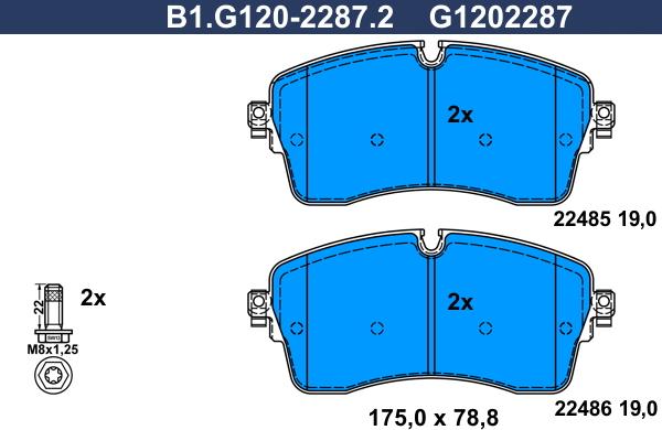 Galfer B1.G120-2287.2 - Komplet Pločica, disk-kočnica www.molydon.hr