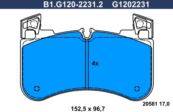 Galfer B1.G120-2231.2 - Komplet Pločica, disk-kočnica www.molydon.hr