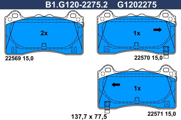 Galfer B1.G120-2275.2 - Komplet Pločica, disk-kočnica www.molydon.hr