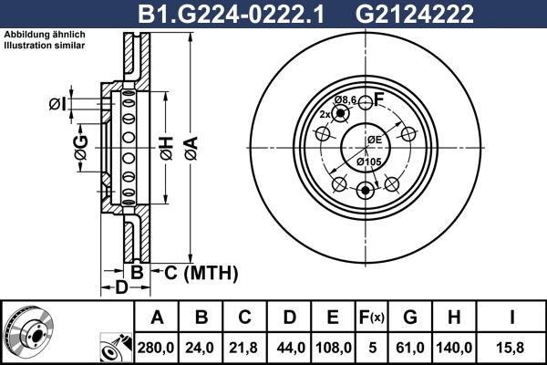 Galfer B1.G224-0222.1 - Kočioni disk www.molydon.hr