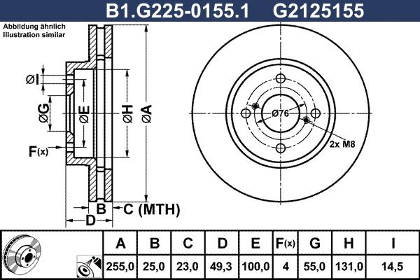 Galfer B1.G225-0155.1 - Kočioni disk www.molydon.hr