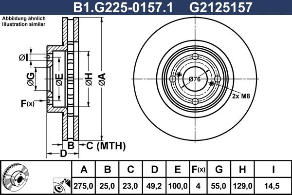 Galfer B1.G225-0157.1 - Kočioni disk www.molydon.hr