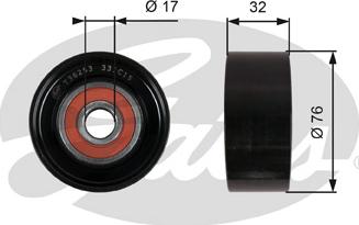 Gates T36253 - Vodeći valjak , klinasti rebrasti remen  www.molydon.hr