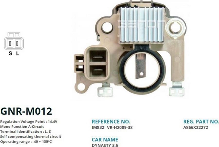 Genon GNR-M012 - Regulator napona generatora www.molydon.hr