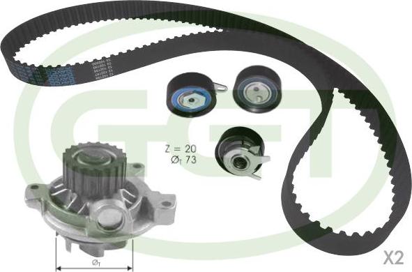 GGT KPA20052 - Vodena pumpa sa kompletom zupčastog remena www.molydon.hr
