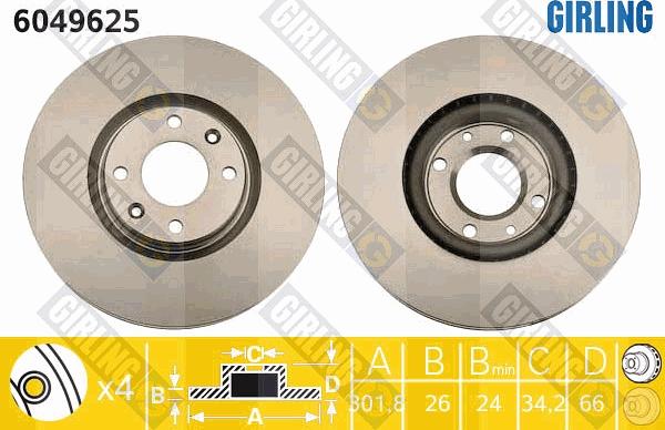 Girling 6049625 - Kočioni disk www.molydon.hr