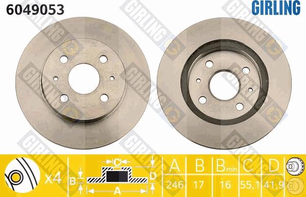 Girling 6049053 - Kočioni disk www.molydon.hr