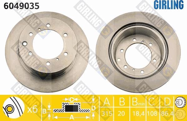 Girling 6049035 - Kočioni disk www.molydon.hr