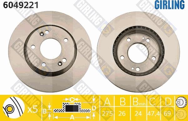 Girling 6049221 - Kočioni disk www.molydon.hr