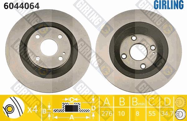 Girling 6044064 - Kočioni disk www.molydon.hr