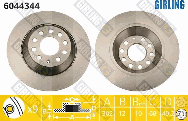 Girling 6044344 - Kočioni disk www.molydon.hr