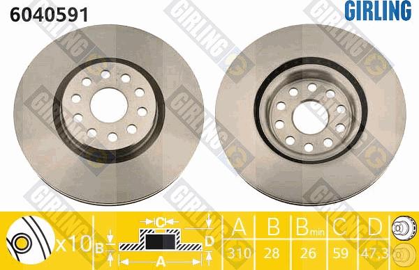 Girling 6040591 - Kočioni disk www.molydon.hr