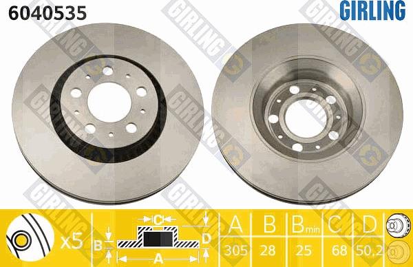 Girling 6040535 - Kočioni disk www.molydon.hr