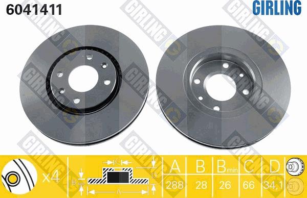 Girling 6041411 - Kočioni disk www.molydon.hr