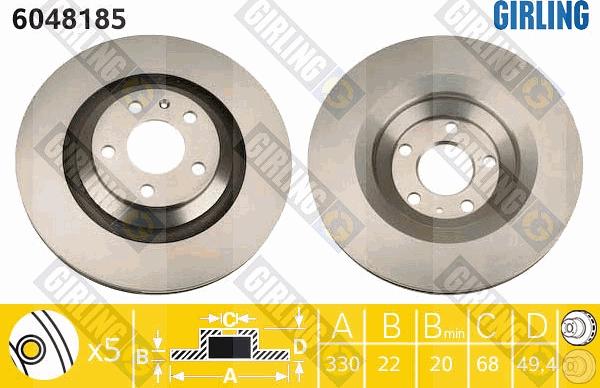 Girling 6048185 - Kočioni disk www.molydon.hr