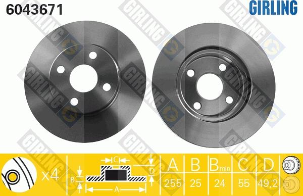 Girling 6043671 - Kočioni disk www.molydon.hr