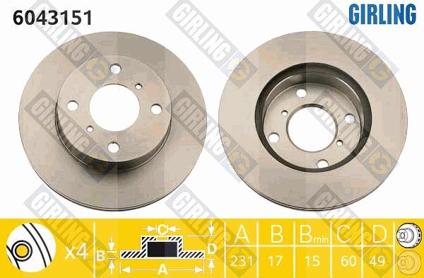 Girling 6043151 - Kočioni disk www.molydon.hr