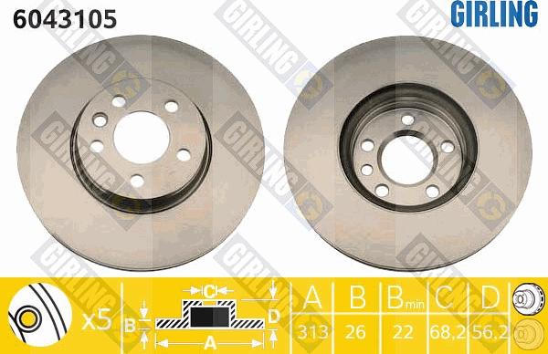 Girling 6043105 - Kočioni disk www.molydon.hr