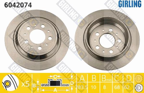 Girling 6042074 - Kočioni disk www.molydon.hr