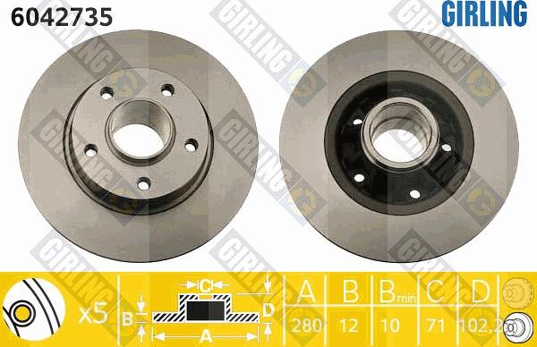 Girling 6042735 - Kočioni disk www.molydon.hr