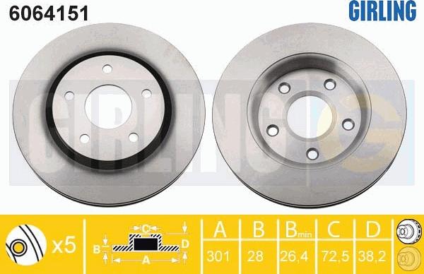 Girling 6064151 - Kočioni disk www.molydon.hr