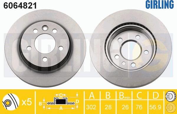 Girling 6064821 - Kočioni disk www.molydon.hr