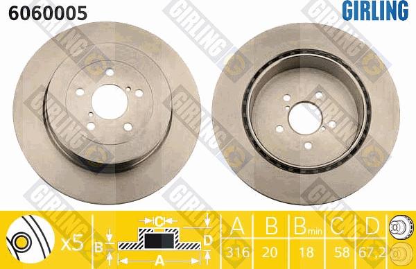 Girling 6060005 - Kočioni disk www.molydon.hr