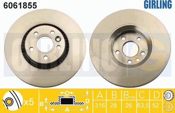 Girling 6061855 - Kočioni disk www.molydon.hr