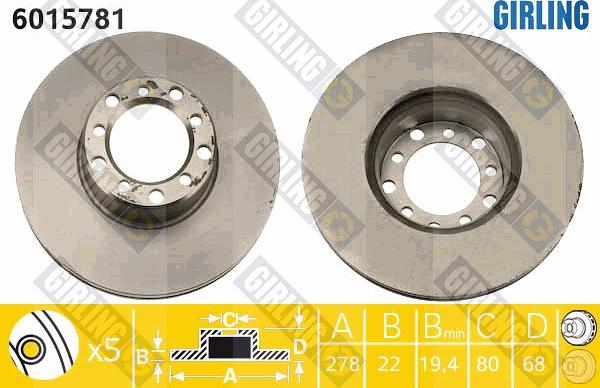 Girling 6015781 - Kočioni disk www.molydon.hr