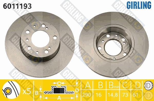 Girling 6011193 - Kočioni disk www.molydon.hr