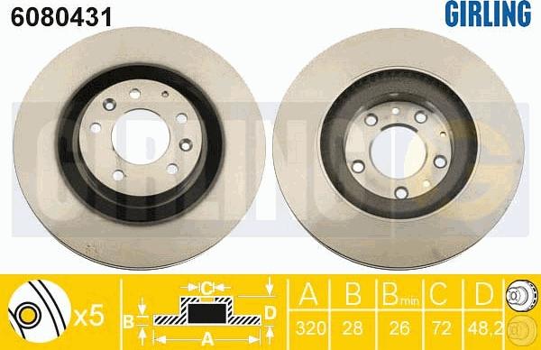 Girling 6080431 - Kočioni disk www.molydon.hr