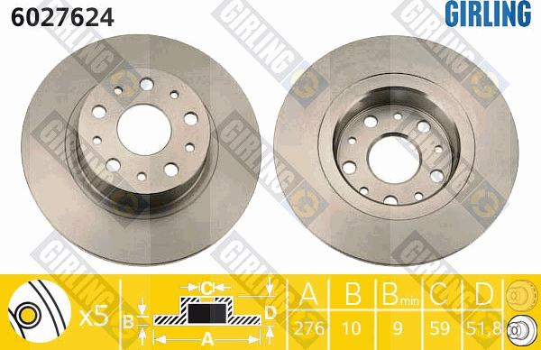 Girling 6027624 - Kočioni disk www.molydon.hr