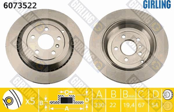 Girling 6073522 - Kočioni disk www.molydon.hr