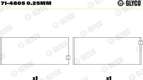 Glyco 71-4805 0.25MM - Ležaj klipnjače www.molydon.hr