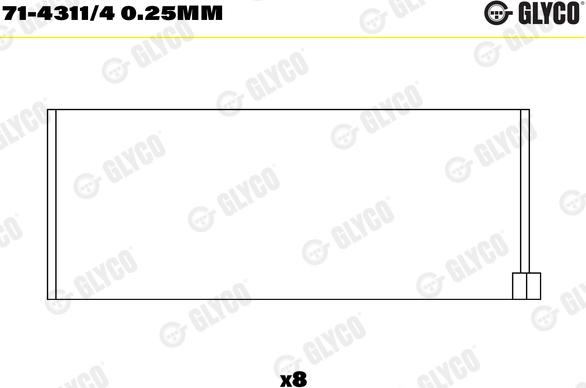 Glyco 71-4311/4 0.25mm - Ležaj klipnjače www.molydon.hr