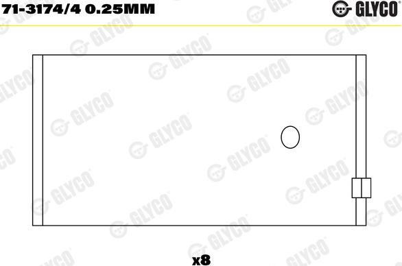 Glyco 71-3174/4 0.25mm - Ležaj klipnjače www.molydon.hr