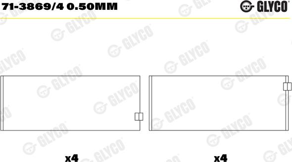 Glyco 71-3869/4 0.50MM - Ležaj klipnjače www.molydon.hr