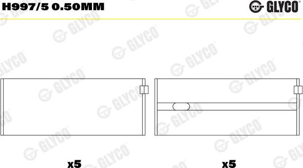 Glyco H997/5 0.50mm - Ležaj radilice www.molydon.hr