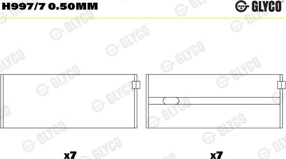 Glyco H997/7 0.50mm - Ležaj radilice www.molydon.hr